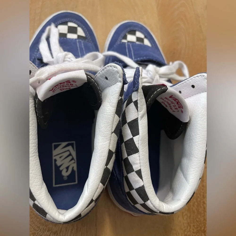 Vans Mountain Edition Blue Black Checkerboard Men’s 6.5/Wmns 8.0 - Picture 5 of 10